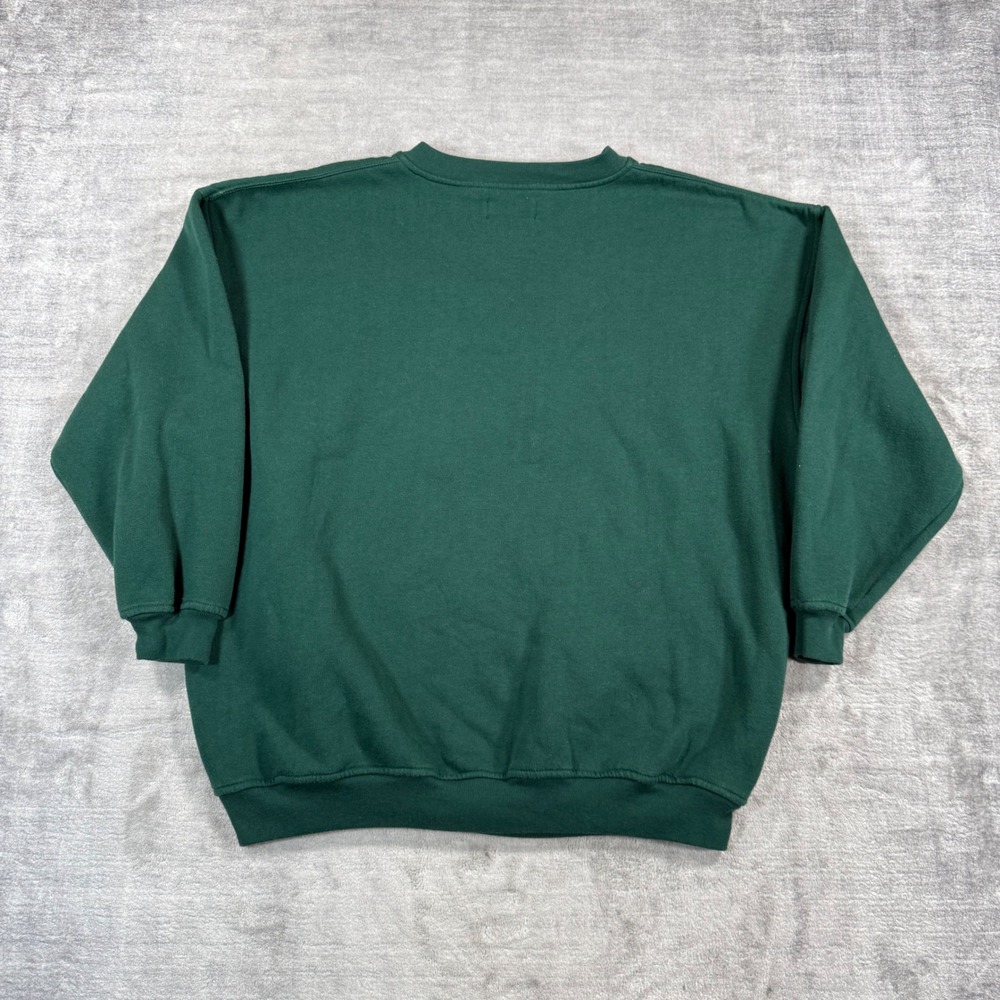 Vintage Weekend Edition Sweatshirt Womens XL Green Bird Graphic Winter Pullover - Picture 2 of 7